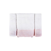 Sarah Anderson Bony Embroidered 3 Piece Towel Set Powder-with Box